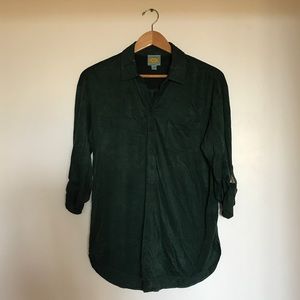 Green velvety top